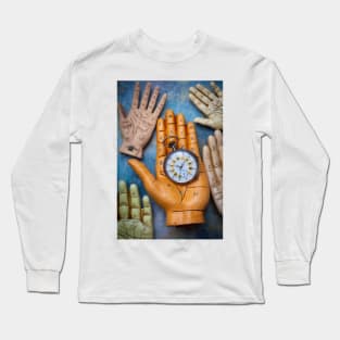 Rascette Hand Holding Pocket Watch Long Sleeve T-Shirt